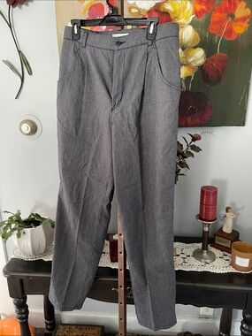 Vintage woman’s Classic Gray Micro-Check Dress Pants- Elizabeth by Liz
